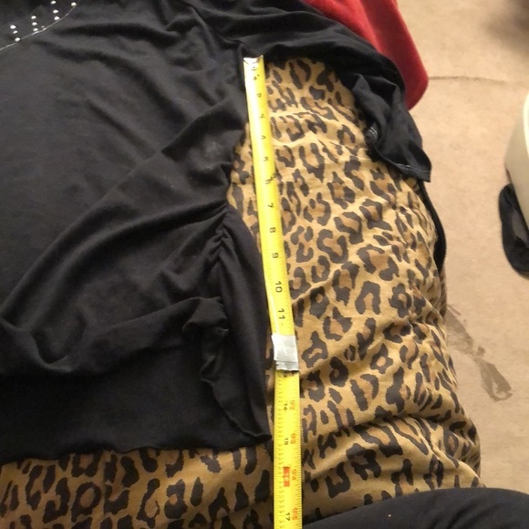 ONE STEP UP 1X black scoop-neck shirred cold shoulder w/silver detail - Picture 8 of 12